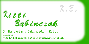 kitti babincsak business card